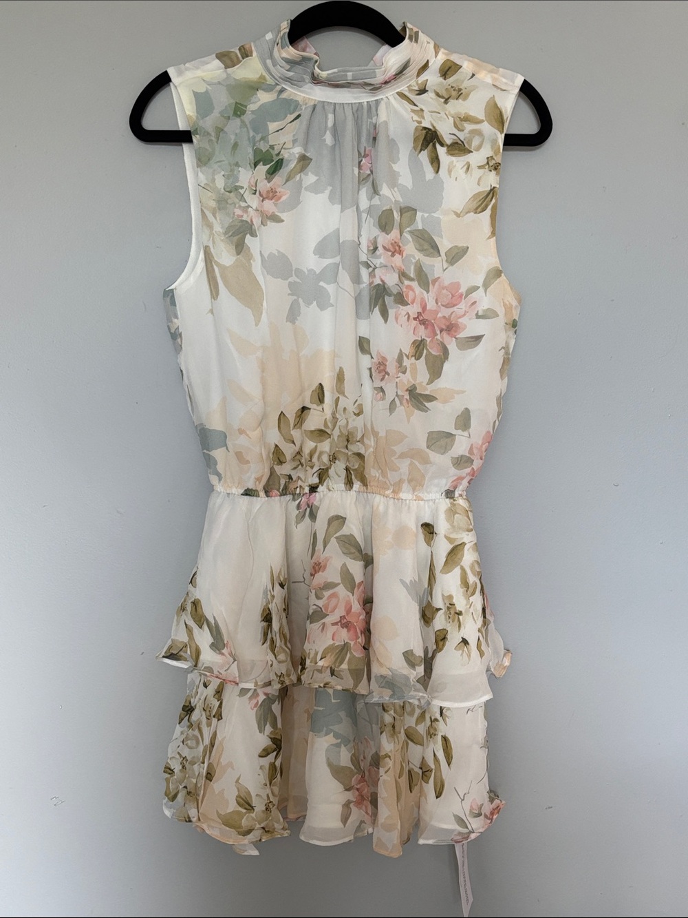 Yumi Kim White Floral Ruffle Tiered Sleeveless Dress NWT